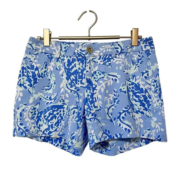 Lilly Pulitzer Callahan Knit Shorts Size 00 Blue Periwinkle Vacay Resort NEW - Picture 1 of 7